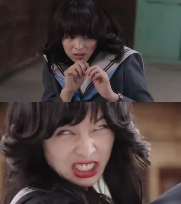 One of them runs a dojo. The other is the top delinquent at an all-girls high school. Still from TV drama