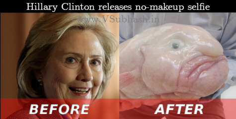 Hillary Clinton's no-makeup selfie