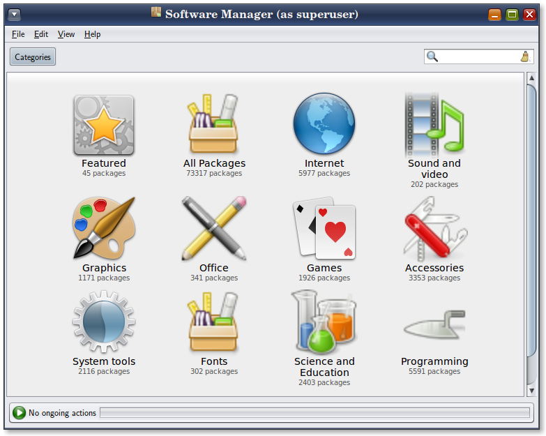 Screenshot of a software manager